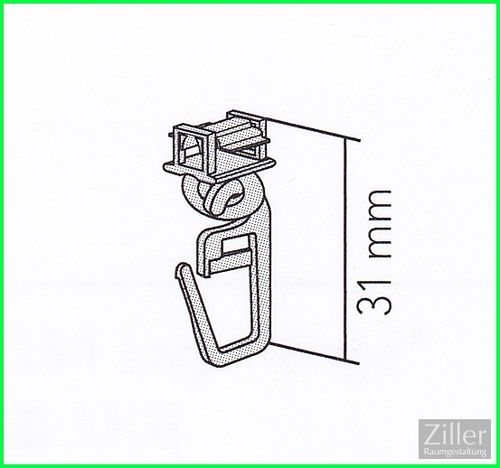 Original MHZ CLIPS-GLEITER für Laufbreite 6 mm